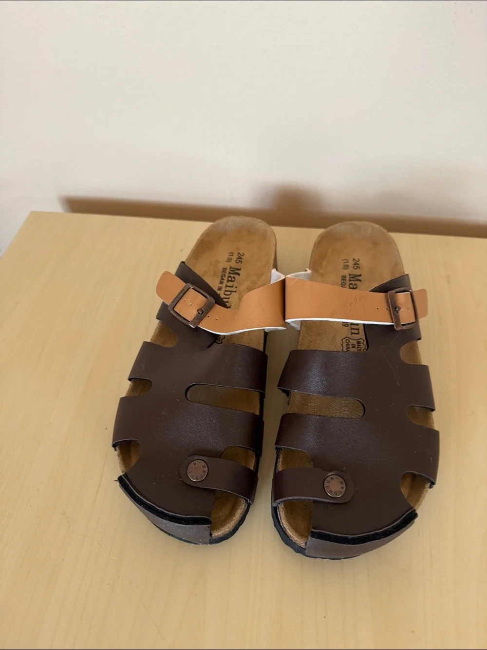 Brown & Tan Men’s Casual Slide Sandals